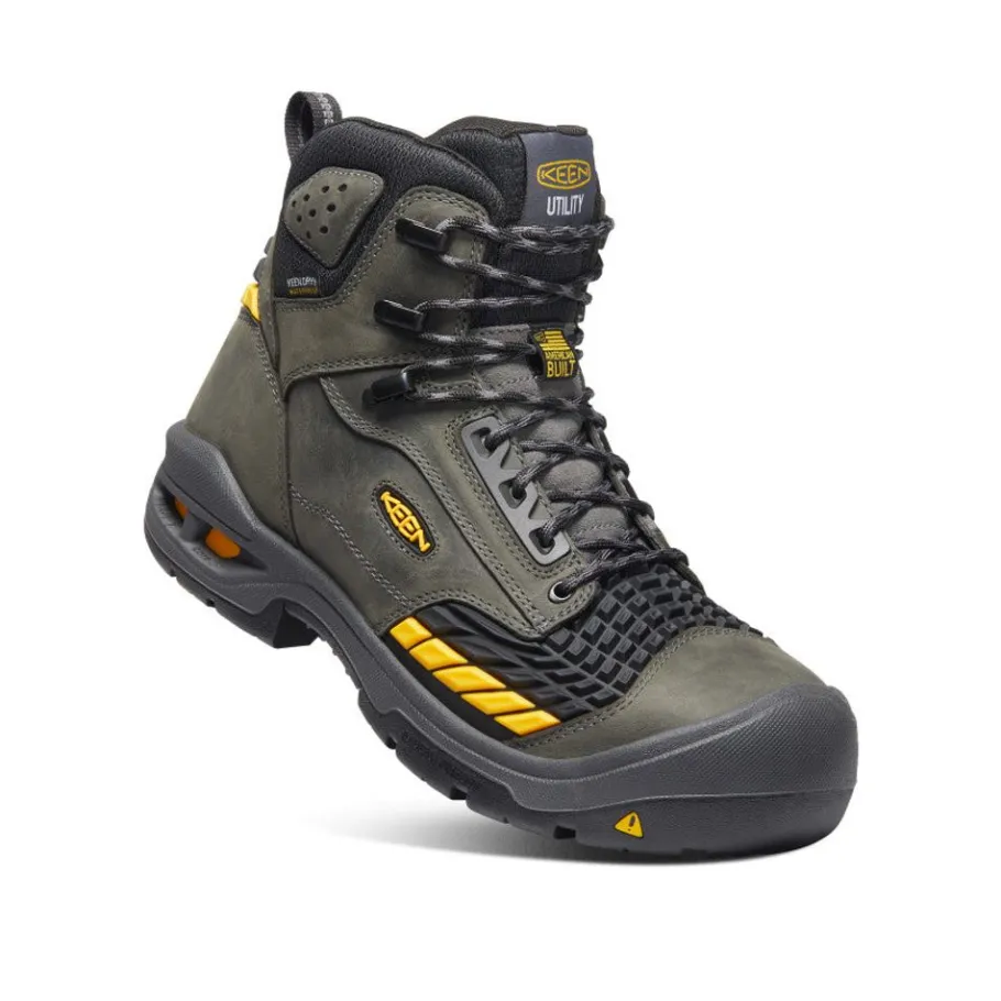 Men KEEN Work Boots & Shoes<Men'S Troy 6" Waterproof Boot (Carbon-Fiber Toe) | Magnet/Black