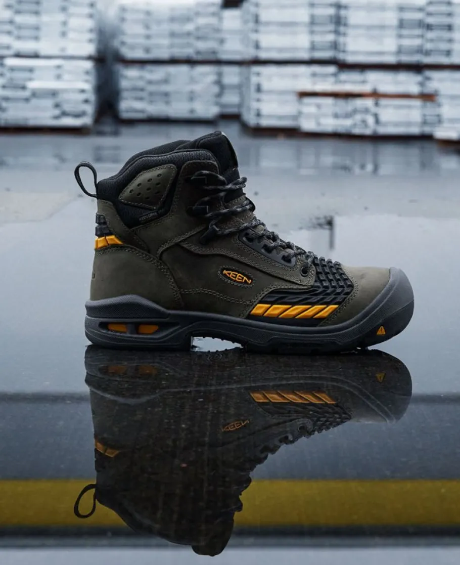 Men KEEN Work Boots & Shoes<Men'S Troy 6" Waterproof Boot (Carbon-Fiber Toe) | Magnet/Black