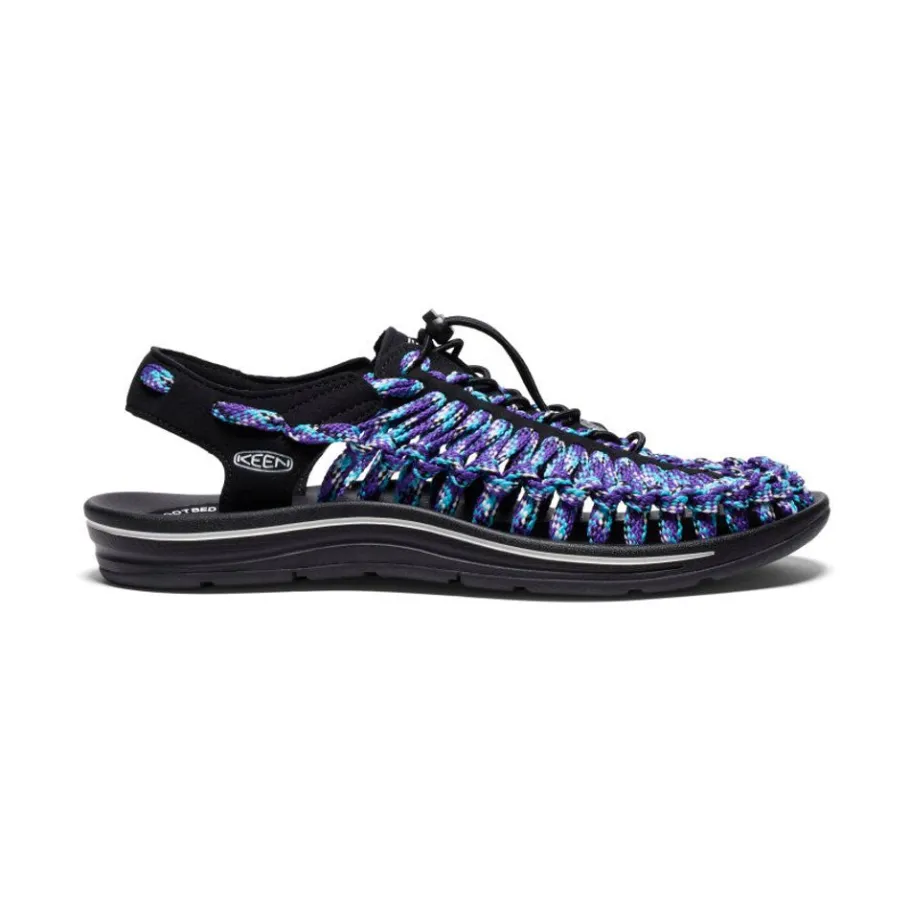 Men KEEN Sandals<Men'S Uneek Flat Cord Sneaker X Bamboo Shoots | Black/Tillandsia Purple