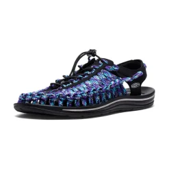 Men KEEN Sandals<Men'S Uneek Flat Cord Sneaker X Bamboo Shoots | Black/Tillandsia Purple