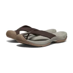 Men KEEN Slip-Ons<Men'S Waimea Leather Flip-Flop | Java/Plaza Taupe