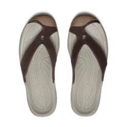 Men KEEN Slip-Ons<Men'S Waimea Leather Flip-Flop | Java/Plaza Taupe