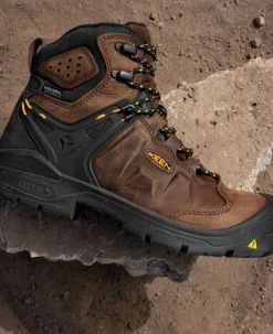 Women KEEN Work Boots & Shoes<Women'S Dover 6" Waterproof Boot (Carbon-Fiber Toe) | Dark Earth/Black