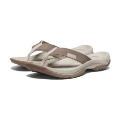 Women KEEN Slip-Ons<Women'S Kona Leather Flip-Flop | Brindle/Silver Birch