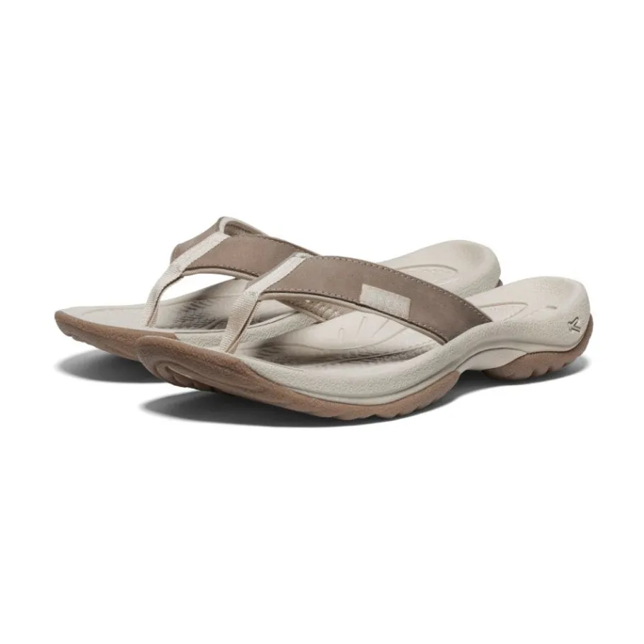 Women KEEN Slip-Ons<Women'S Kona Leather Flip-Flop | Brindle/Silver Birch