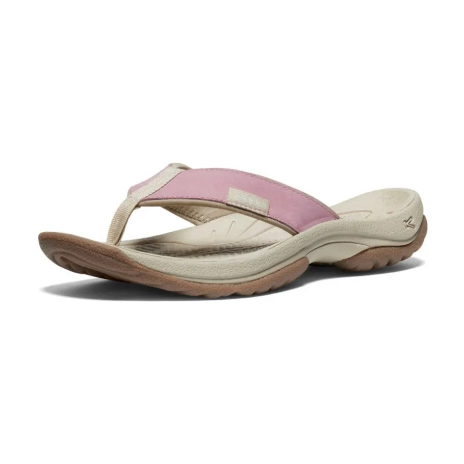 Women KEEN Slip-Ons<Women'S Kona Leather Flip-Flop | Nostalgia Rose/Plaza Taupe