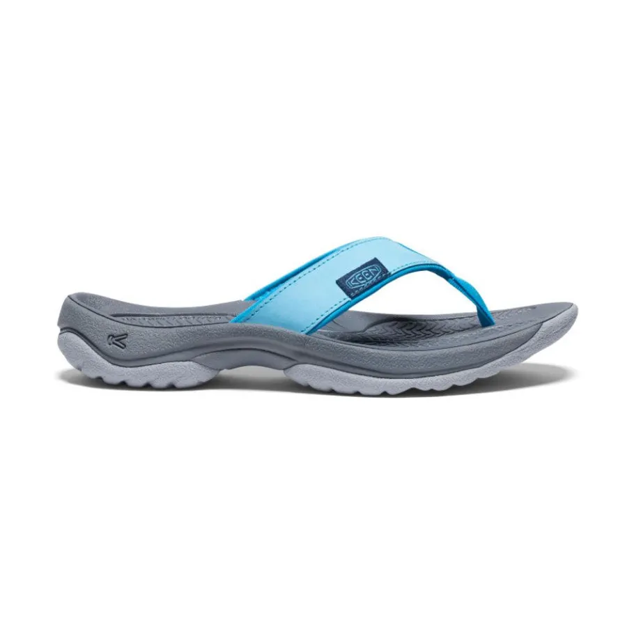 Women KEEN Slip-Ons<Women'S Kona Leather Flip-Flop | Blue Atoll/Blue Danube