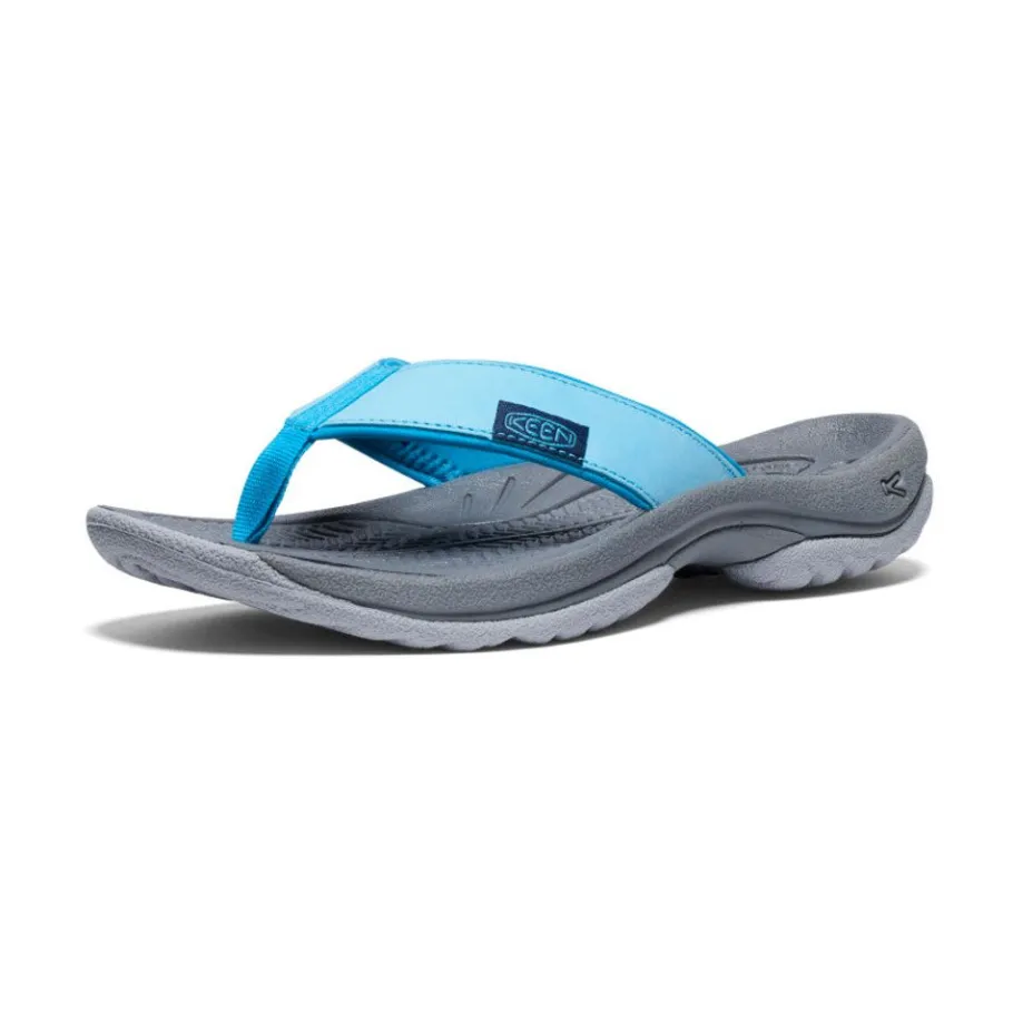 Women KEEN Slip-Ons<Women'S Kona Leather Flip-Flop | Blue Atoll/Blue Danube