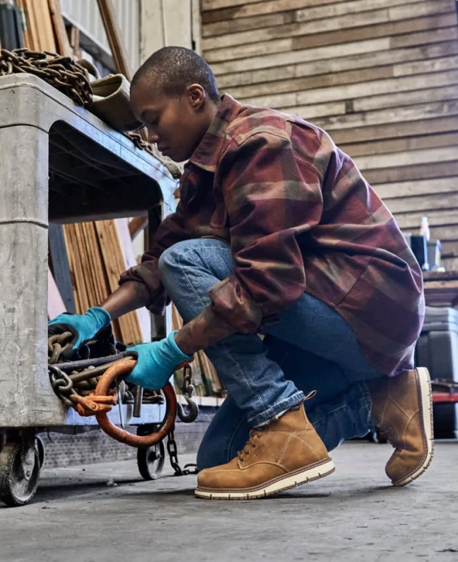 Women KEEN Work Boots & Shoes<Women'S San Jose 6" Waterproof Boot (Aluminum Toe) | Almond/Gum