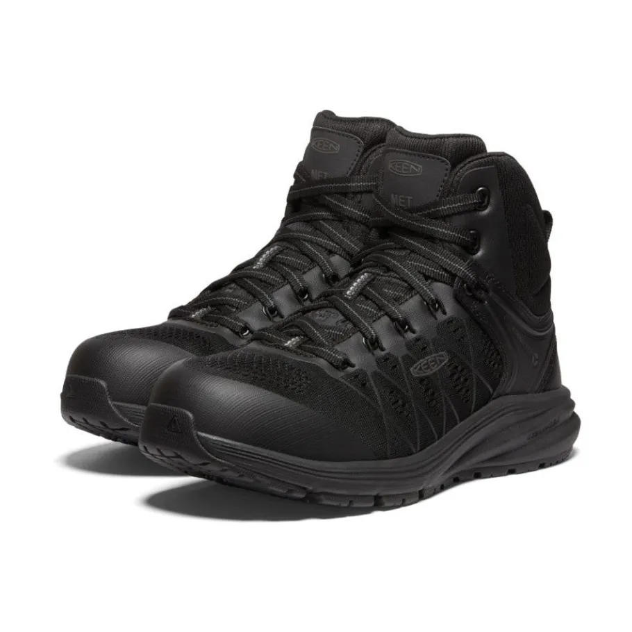 Women KEEN Work Boots & Shoes<Women'S Vista Energy Mid Int Met (Carbon-Fiber Toe) | Black/Raven