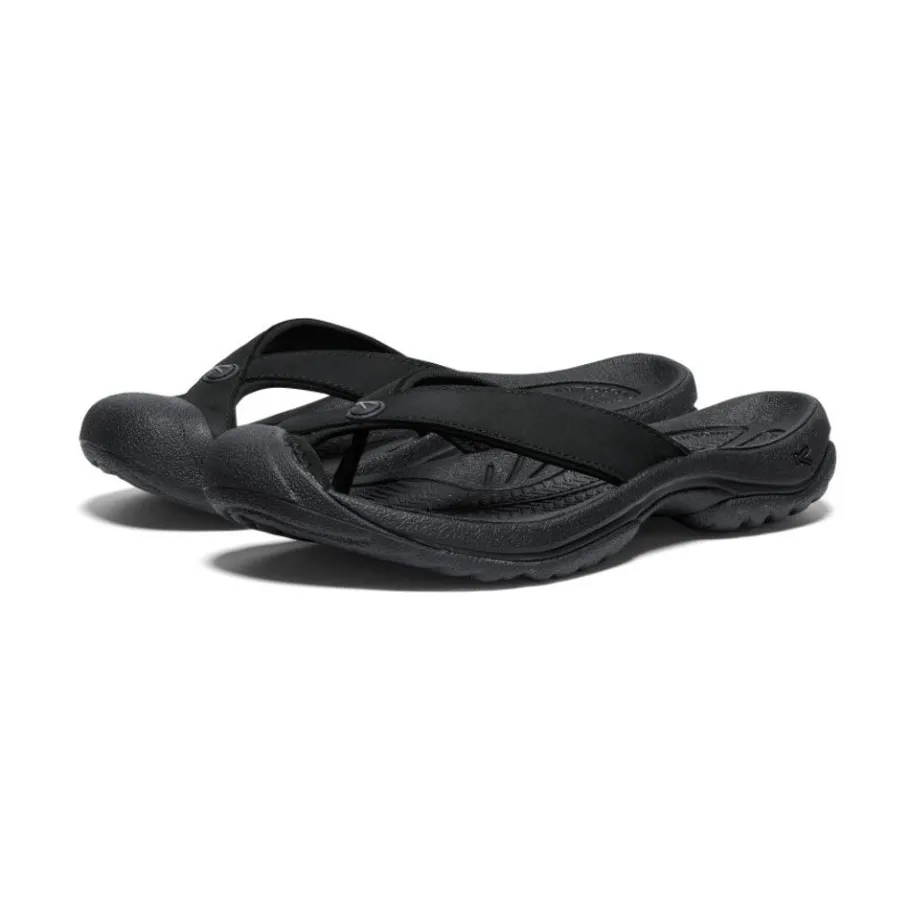 Women KEEN Slip-Ons<Women'S Waimea Leather Flip-Flop | Black/Black