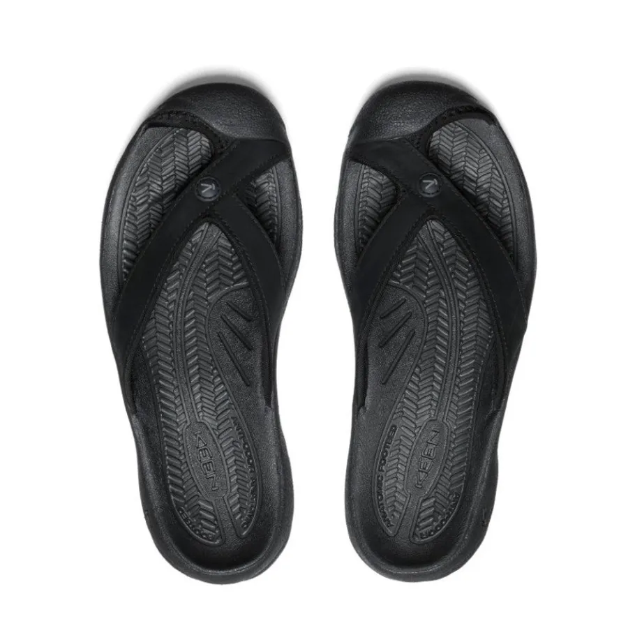 Women KEEN Slip-Ons<Women'S Waimea Leather Flip-Flop | Black/Black